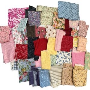 Assorted Fabric Bundle with Floral and Patterned Designs Over 3 lbs